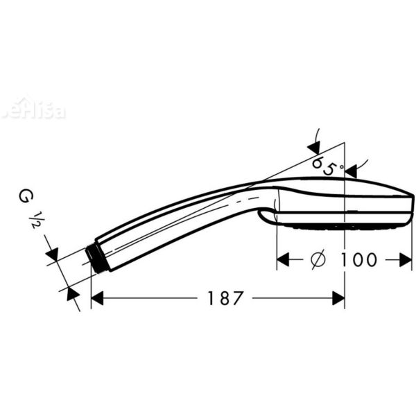 Tuš ročka Raindance Croma 100 krom HANSGROHE 28536000
