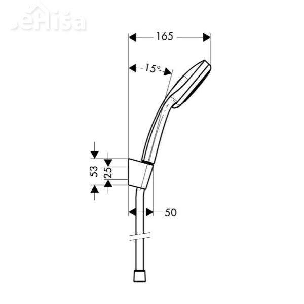 Tuš ročka Raindance Croma 100 s tuš cevjo 125 cm krom HANSGROHE 27592000
