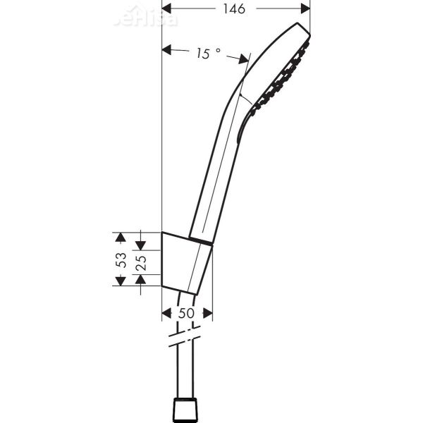 Tuš ročka Raindance Croma Select E s tuš cevjo 160 cm bela-krom HANSGROHE 26412400
