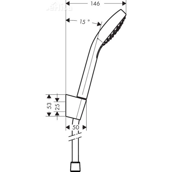 Tuš ročka Raindance Croma Select S s tuš cevjo 125 cm bela-krom HANSGROHE 26421400
