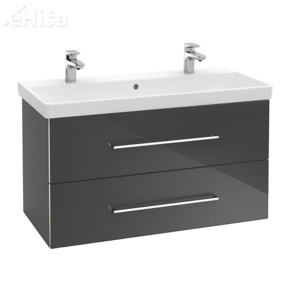 Umivalnik za dve armaturi AVENTO 100x47 cm white alpin VILLEROY & BOCH
