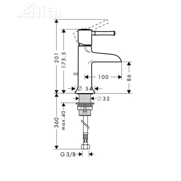 Umivalniška enoročna armatura Talis Classic 90 krom HANSGROHE 14127000
