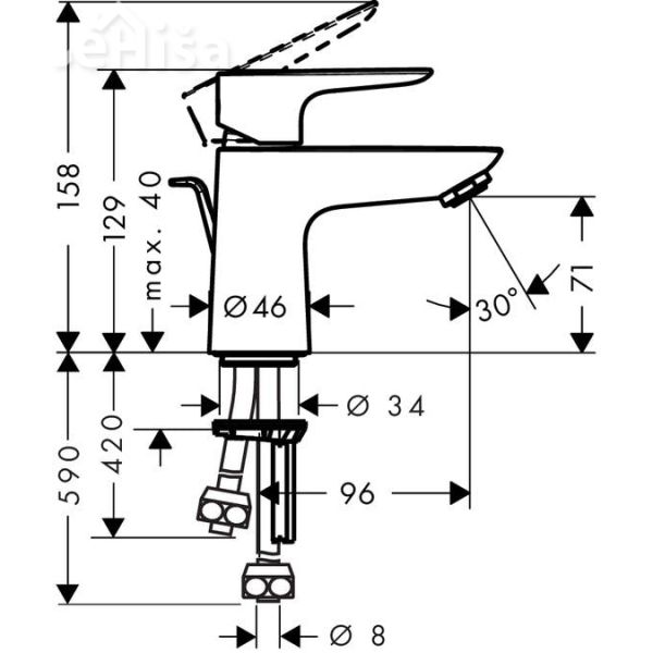 Umivalniška enoročna armatura Talis E 80 krom HANSGROHE 71707000
