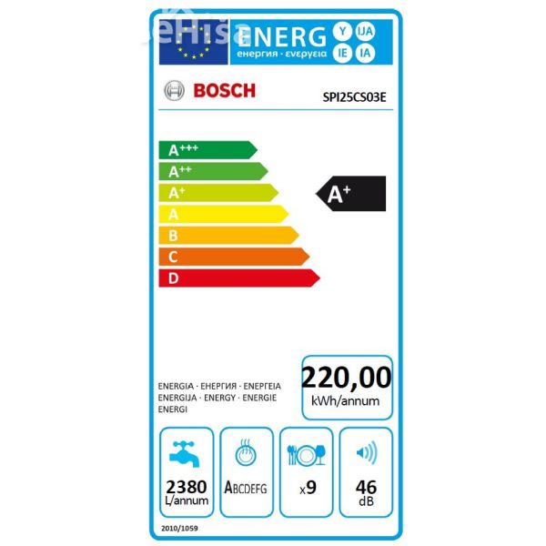 Vgradni pomivalni stroj širine 45 cm BOSCH SPI25CS03E
