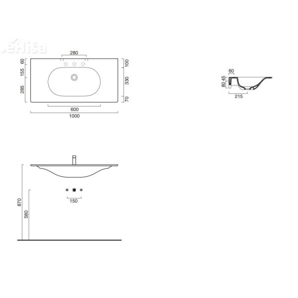 Vgradni umivalnik New zero 100x50 CATALANO 1100HZ00
