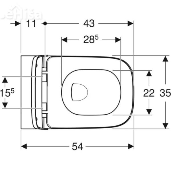 Viseča brezrobna WC školjka Smyle Square z WC desko GEBERIT 500.683.00.2
