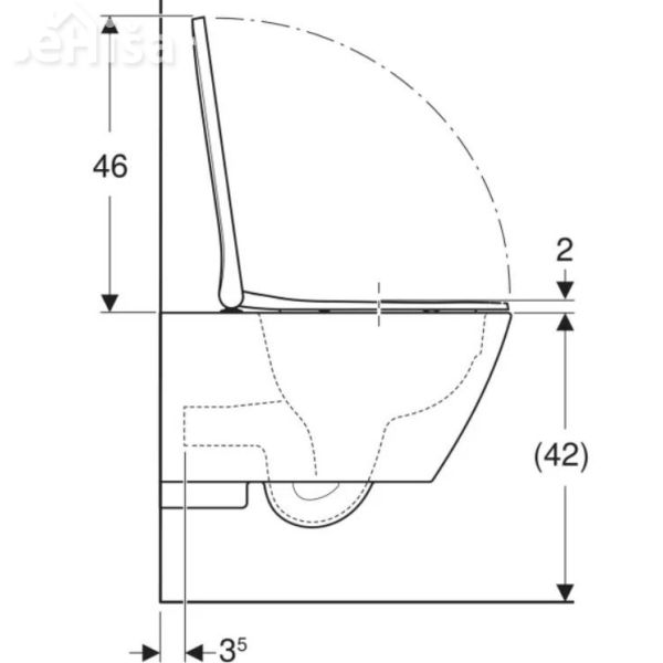 Viseča brezrobna WC školjka Smyle Square z WC desko GEBERIT 500.683.00.2
