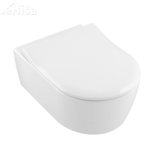 Viseča brezrobna WC školjka z desko s počasnim zapiranjem AVENTO white alpin VILLEROY & BOCH
