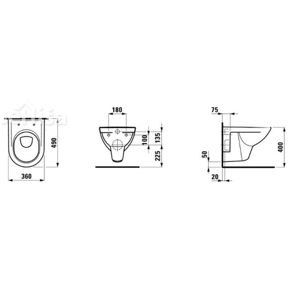 Viseča WC školjka PRO LAUFEN 820952
