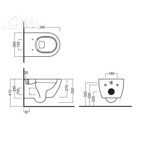 Viseča WC školjka PURE RIM FUSION brezrobna HATRIA Y1CC01
