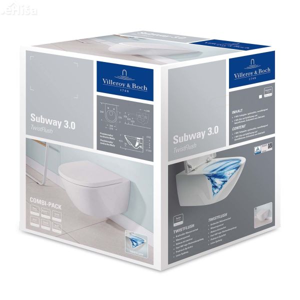 Viseča WC školjka Subway 3.0 z desko z počasnim zapiranjem VILLEROY