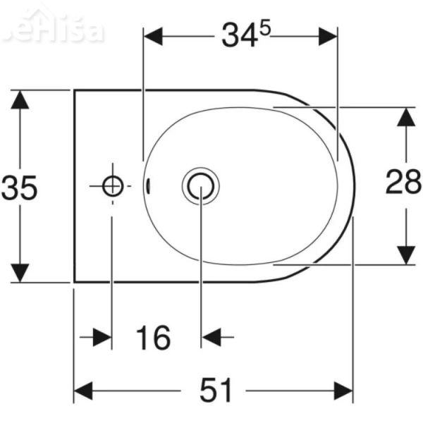 Viseči bide Acanto GEBERIT 500.601.01.2
