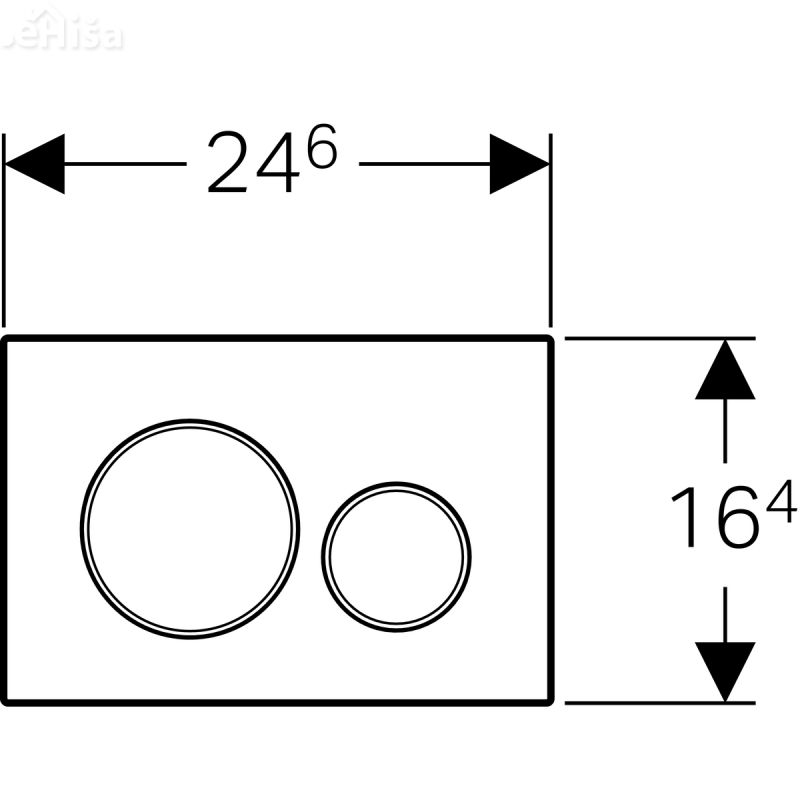 Aktivirna tipka za dvokoličinsko splakovanje Sigma20 črna-sijajni krom-črna GEBERIT 115.882.KM.1
