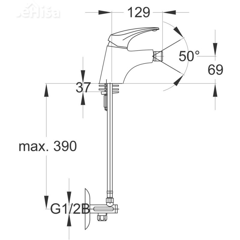 Armatura za bide Prestige p50 z kotnimi ventili UNITAS 00571
