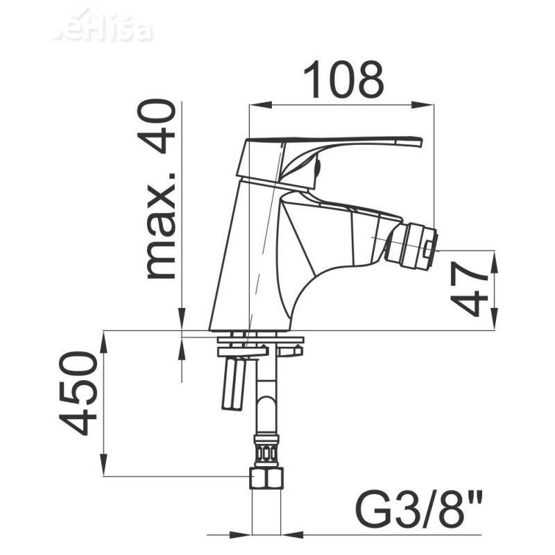 Armatura za bide Project m50 samo armatura UNITAS 00518
