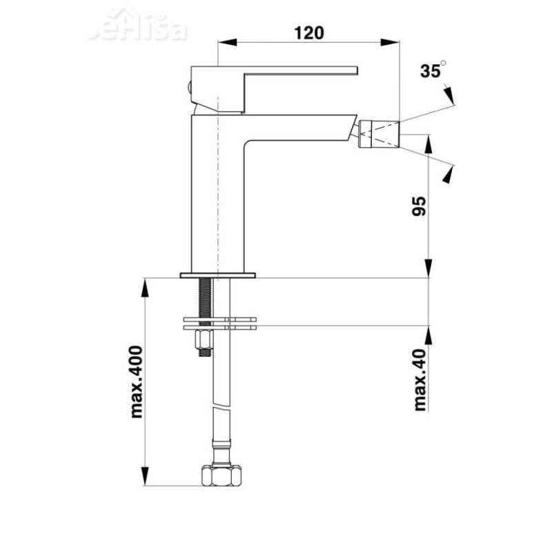 Armatura za bide SQ q50B črna UNITAS 00595B
