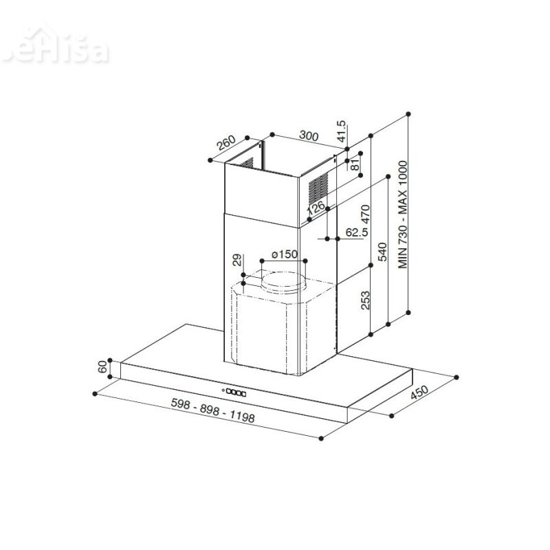 Dekorativna kuhinjska napa STILO COMFORT WH MATT A120 FABER 7612985851367
