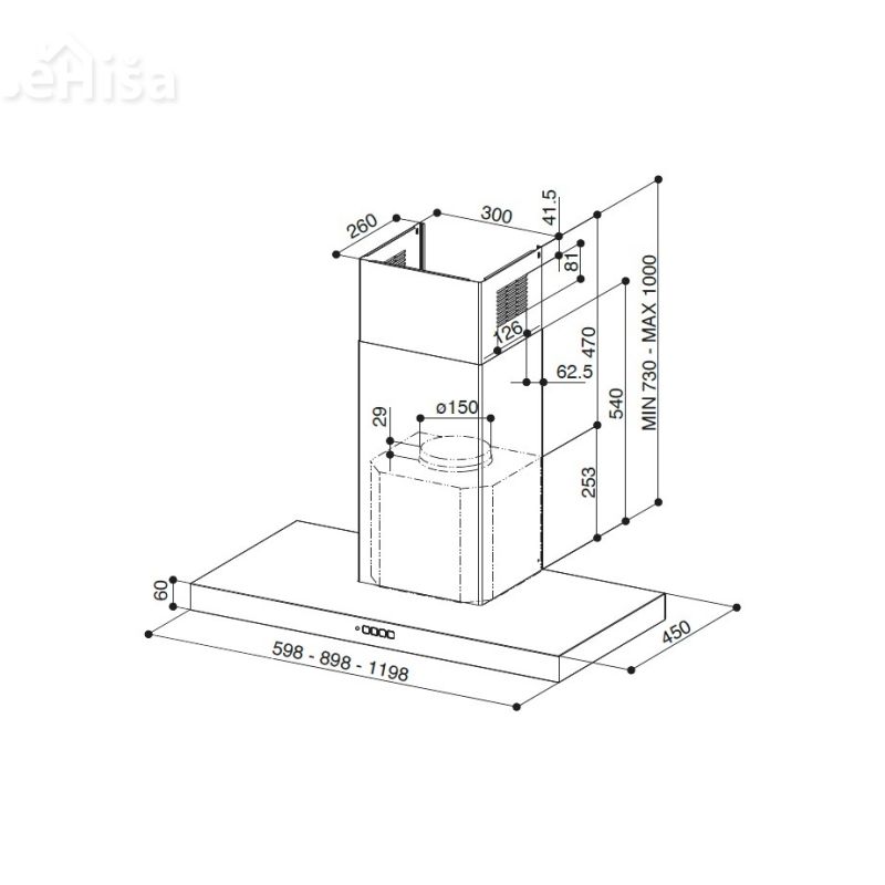 Dekorativna kuhinjska napa STILO COMFORT X A60 FABER 7612985838764
