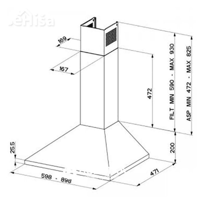 Dekorativna kuhinjska napa VALUE PB BK A60 FABER 7612985612913
