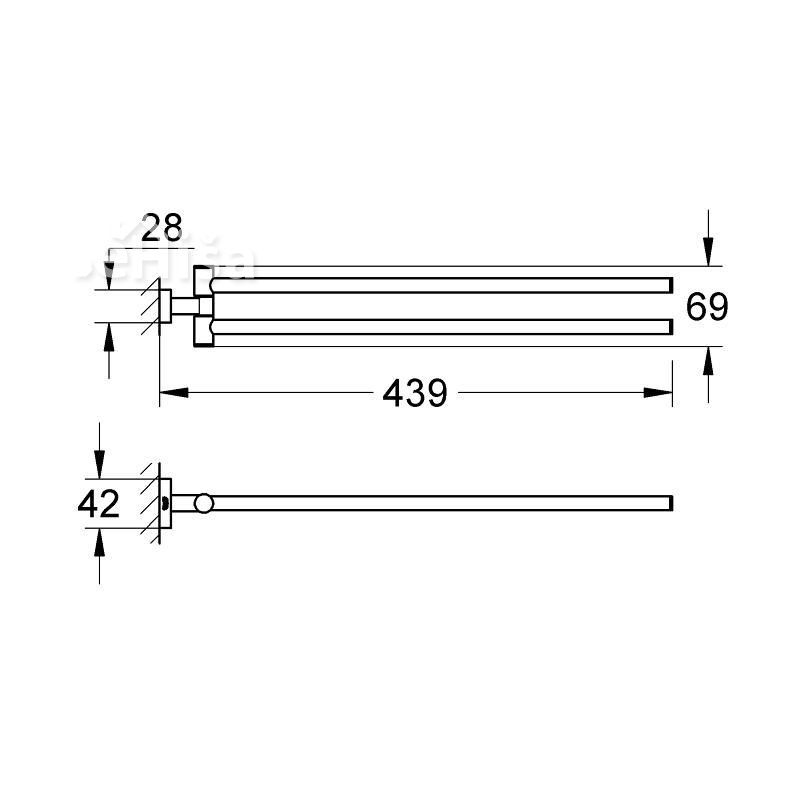 Držalo za brisače Essentials Cube GROHE 40624001
