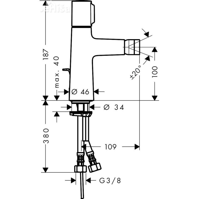 Enoročna armatura za bide za pritisk Talis Select S krom HANSGROHE 72202000
