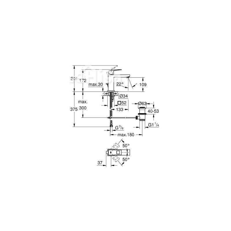 Enoročna armatura za umivalnik Eurocube GROHE 23445000
