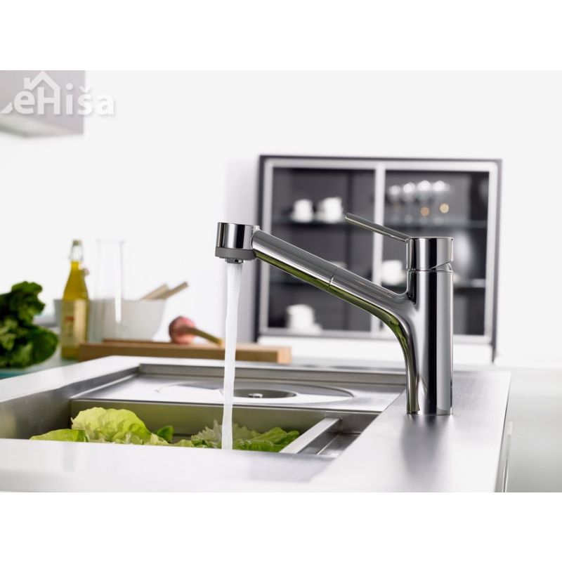 Enoročna izvlečna kuhinjska armatura Talus S 170 krom HANSGROHE 32841000
