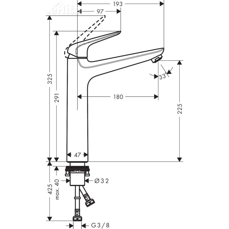 enorocna-umivalniska-armatura-novus-230-brez-zgornjega-dela-sifona-krom-hansgrohe-71124000
