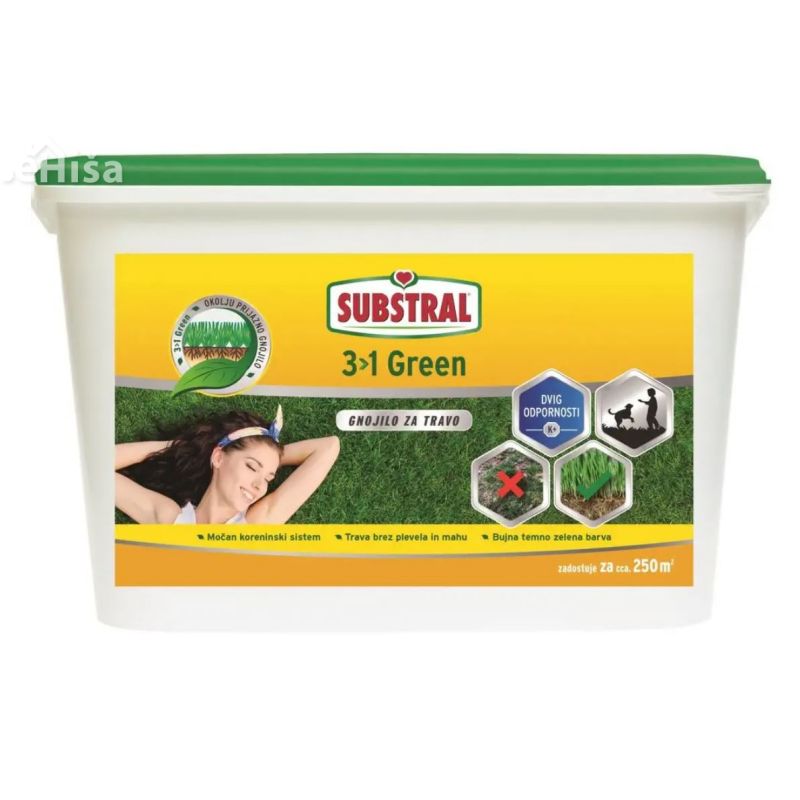 Green gnojilo 3v1 za travo 5 kg SUBSTRAL
