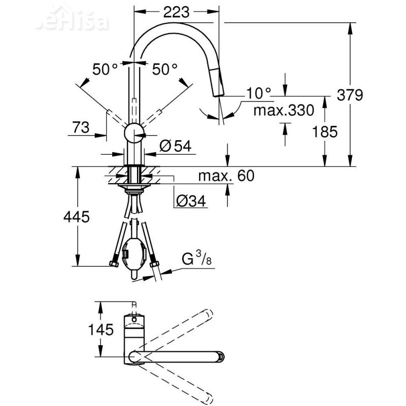 Izvlečna kuhinjska armatura Minta krom GROHE 32321002
