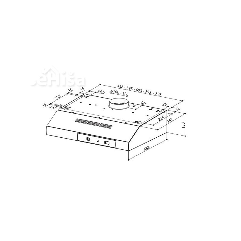 Klasična kuhinjska napa 2740 BASE SRM X A60 inox FABER 7612985613026