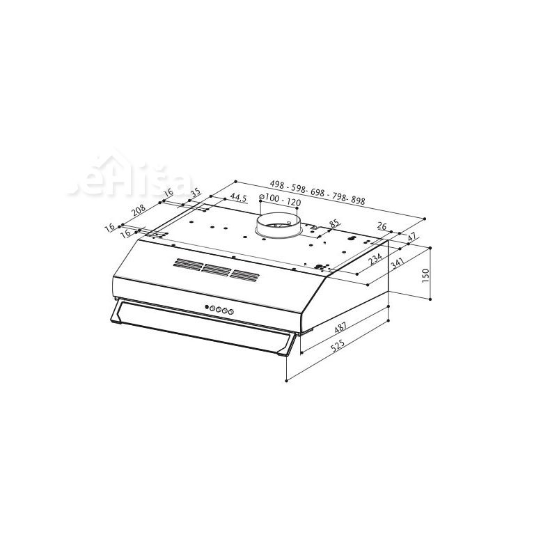 Klasična kuhinjska napa 2740 PB SRM X A60 inox FABER 7612985613378