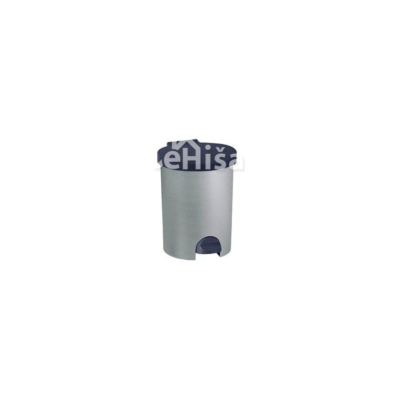 Koš za smeti okrogli s predalom 15 L srebrna-antracit CURVER 4011-877

