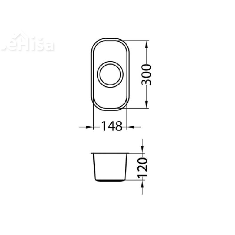 Kuhinjsko pomivalno korito VARIANT 110 inox 148x300 mm ALVEUS 1079965
