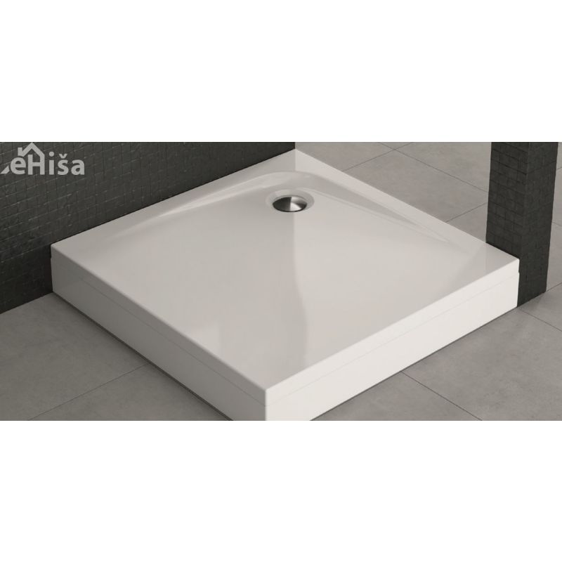 Kvadratna tuš kad Evelin Tray Q 80x80 cm z oblogo bela KOLPA-SAN 593290
