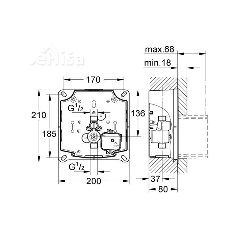 Montažni element za pisoar Rapido U GROHE 37338000
