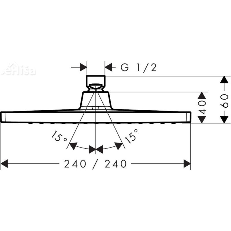 Nadglavna prha brez nosilca Crometta E 240 krom HANSGROHE 26727000
