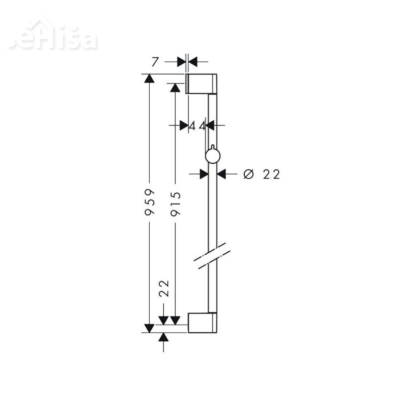 Nosilec za tuš ročko Unica 90 cm krom HANSGROHE 26506000
