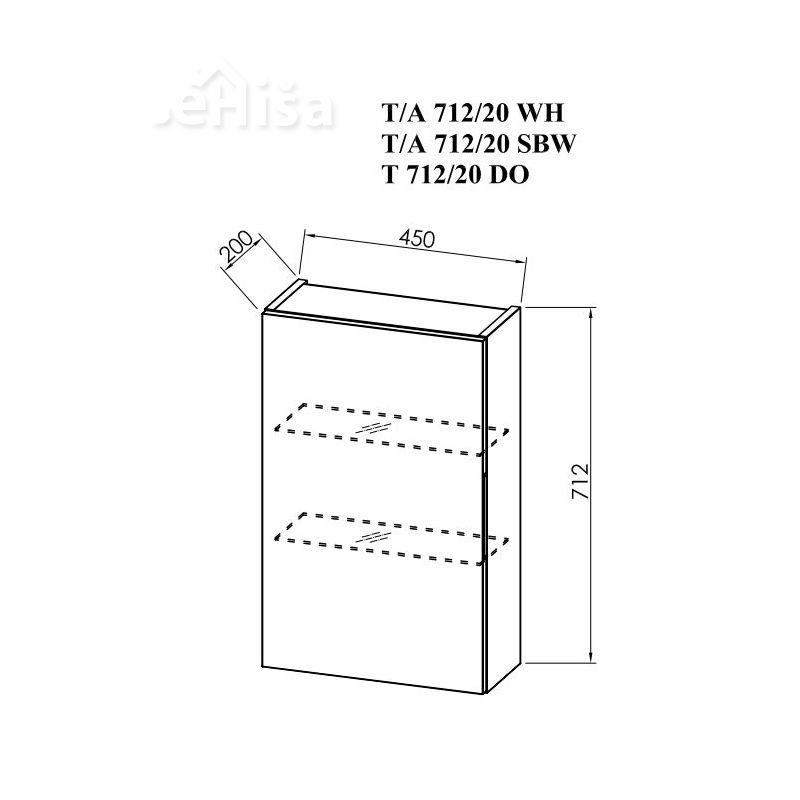 Omarica z vrati T 712/20 WH Tara KOLPA-SAN
