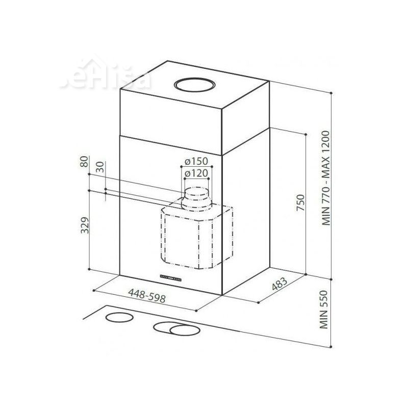 Otočna kuhinjska napa CUBIA ISOLA PLUS EV8 X A60 FABER 7612985133692
