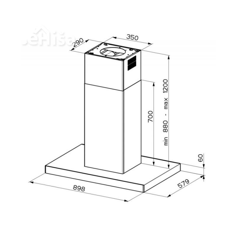 Otočna kuhinjska napa STILO GLASS SMART ISOLA A90 FABER 7612985851503
