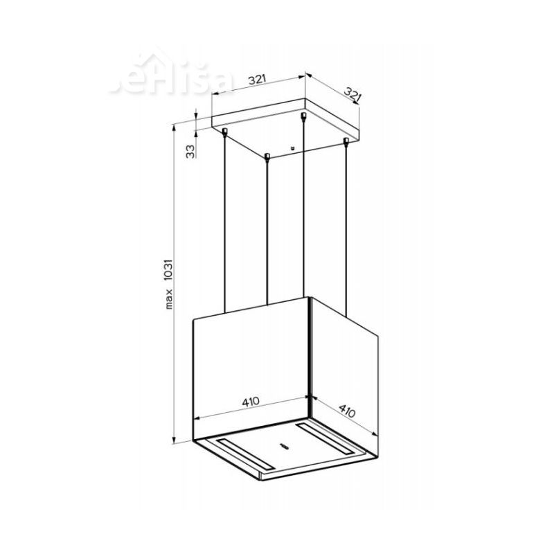 Otočna viseča kuhinjska napa SOFT CUBE BLACK INGO F40 FABER 7612985792738
