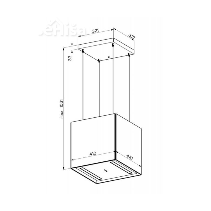 Otočna viseča kuhinjska napa SOFT CUBE WHITE KOS F40 FABER 7612985792714
