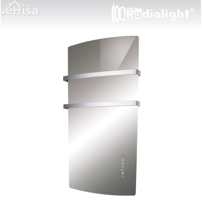 Panelni kopalniški stenski radiator DEVA 1500W ogledalo RADIALIGHT
