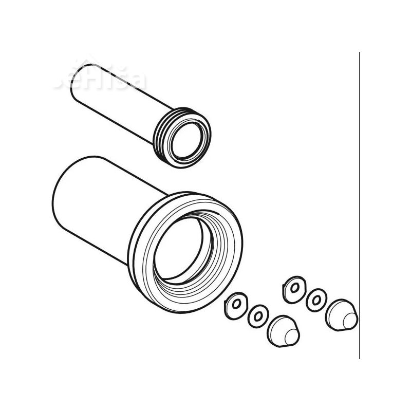 PE priključna garnitura za stenski WC L=18 d=90 GEBERIT 152.426.46.1
