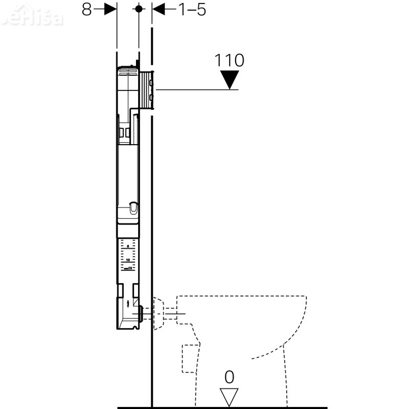 Podometni splakovalnik za talno WC školjko Sigma 8 cm tipke Sigma GEBERIT 109.791.00.1
