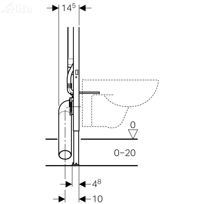 Podometni splakovalnik za visečo WC školjko Duofix H=114 cm tipke Sigma GEBERIT 111.796.00.1
