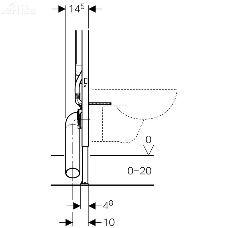 Podometni splakovalnik za visečo WC školjko Duofix H=114 cm tipke Sigma GEBERIT 111.796.00.1
