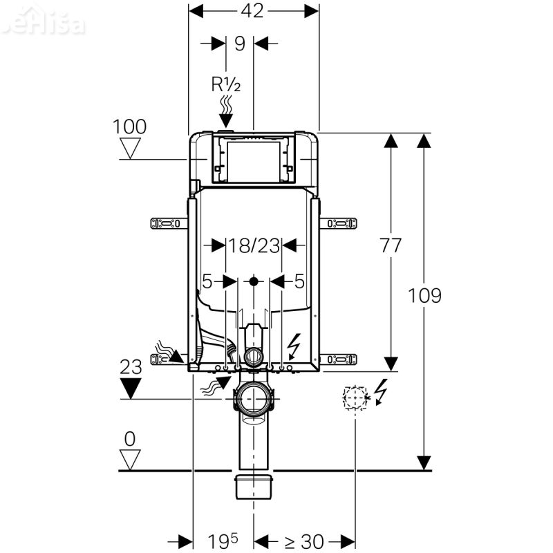 Podometni splakovalnik za visečo WC školjko Kombifix H=109 cm tipke Sigma GEBERIT 110.792.00.1
