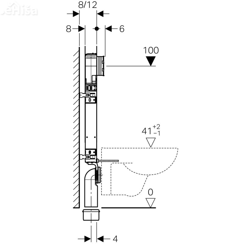 Podometni splakovalnik za visečo WC školjko Kombifix H=109 cm tipke Sigma GEBERIT 110.792.00.1
